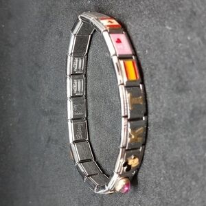 Stainless steel Charm bracelet made in Italy stretchy